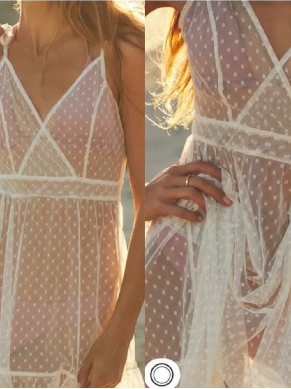 Ivory Cream Swiss Dot Sheer Maxi Slip Dress 🌿 - Picture 5 of 11